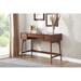 Brown Finish Stylish Writing Desk Storage Drawers