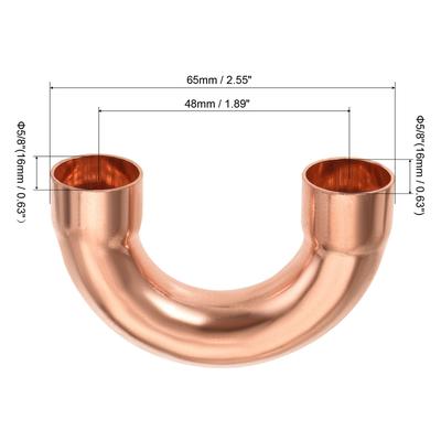 180 Degree Return Bend Copper Fitting Welded Elbow Connection for HVAC