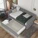 Twin Size Daybed with Trundle, Upholstered Daybed with Padded Back,Comfortable Fabrics
