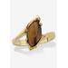 Women's Yellow Gold-Plated Genuine Brown Tiger'S Eye Bypass Ring by PalmBeach Jewelry in Brown (Size 9)