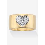 Women's Yellow Gold Plated Genuine Diamond Ring (1/10 Cttw) (Hi Color, I3-I4 Clarity) by PalmBeach Jewelry in Diamond (Size 9)