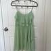 Free People Dresses | Gently-Worn Free People Flutter Away Green White Striped Ruffle Sundress | Color: Green | Size: M