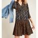 Anthropologie Dresses | Anthropologie Maeve Marlie Button-Front Tunic Dress Size 6 | Color: Black/Brown | Size: 6