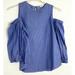 Anthropologie Tops | Anthropologie E Hanger M Cold Shoulder Blouse Sz:M Blue Stripe Cotton | Color: Blue/White | Size: M