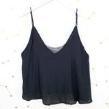 Free People Tops | Free People Black Satin Lace Trim Deep V Bandeau Cami | Color: Black/Gray | Size: Xs