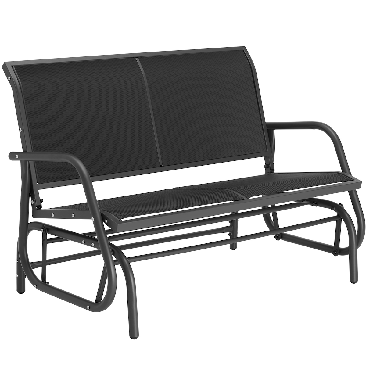 tectake Schaukelbank Greta 2-Sitzer 121x72x86,5cm Schwarz Image