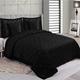 ZIMEL HOMES 5 Pieces Luxury Velvet Quilted Bedspread Bed Throw Comforter Set with Pillowcase & Cushion Covers (Black)