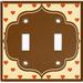 WorldAcc Metal Light Switch Plate Outlet Cover (Cream Hearts Brown Frame Wall Paper Frame - Single Toggle) in Brown/White | Wayfair F-T2-WAL040