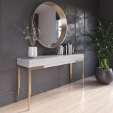 Hispania Home 59" Console Table & Mirror Set Wood in Brown/Gray | 31.5 H x 47.24 W x 13.78 D in | Wayfair MX37C-120M100