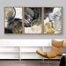 IDEA4WALL Framed Canvas Print Wall Art Set Grunge White Gold Forest Tree Rings Nature Wilderness Digital Art Modern Art Rustic Decorative C Canvas | Wayfair