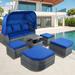 Latitude Run® 8 - Person Seating Group w/ Cushions Wicker/Rattan/Metal/Rust - Resistant Metal in Blue | 57.5 H x 61.4 W x 74.8 D in | Outdoor Furniture | Wayfair