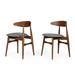 Corrigan Studio® Set Of Two Gray Walnut Fabric Dining Chairs Wood/Upholstered in Brown | 29 H x 21 W x 19 D in | Wayfair