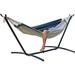 Arlmont & Co. Classic Hammock w/ Stand Cotton in Blue/Green | 44 H x 43.5 W x 106 D in | Wayfair ADC8D11BFD954B07A9B9C6810A821F96