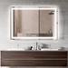 Orren Ellis LED Bathroom Vanity Mirror Backlit & Front-lighted, Large Anti-Fog Dimmable Makeup Wall Mirror Metal | 32 H x 40 W in | Wayfair