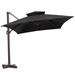 Freeport Park® Lowrie Outdoor 10 x 13 ft Offset Umbrella Patio Cantilever Umbrella w/ Metal Frame Metal in Black | Wayfair
