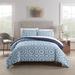 Serta Simply Clean Skyler Textured Geometric Antimicrobial 2-Piece Comforter Set /Polyfill/Microfiber in Blue | Wayfair 13513000623