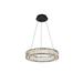 Monroe 17 inch LED round single pendant in black - Elegant Lighting 3503D17BK