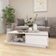 Table basse Blanc 110x50x33,5 cm Bois de pin massif - Vidaxl