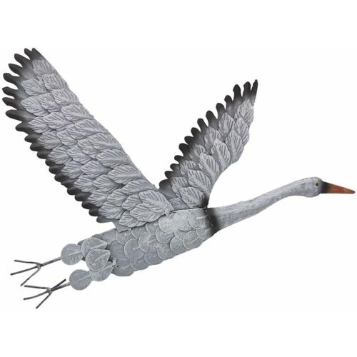 Kranich aus Metall Wandbild Wanddeko Dekofigur Gartendeko Gartenfigur Dekovogel
