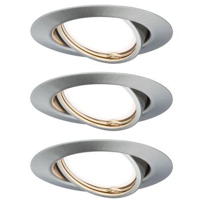 93420 Base Einbauleuchte 3er Set led GU10 15 w Edelstahl (gebürstet) - Paulmann