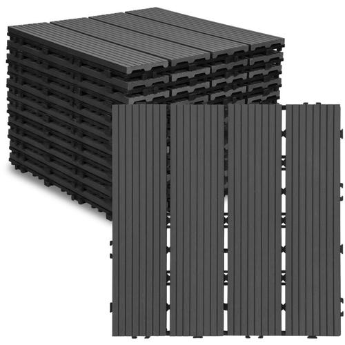Swanew – Terrassenfliesen Holzfliesen wpc Fliesen 22er Kunststoff 2m² Garten 30x30cm Klickfliese