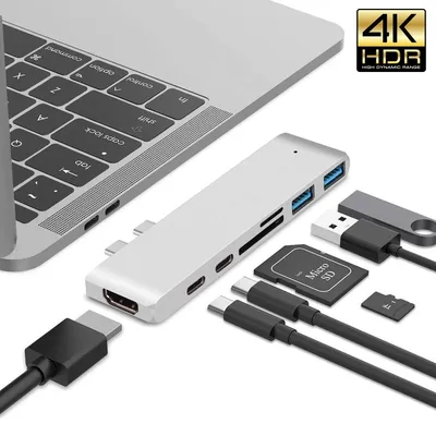 USB 3.1 Type-C Hub to HDMI Adapter 4K Thunderbolt 3 USB C Hub With Hub 3.0 TF SD Reader Slot PD For