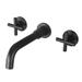 Matte Black Wall Mounted Double Handle Bathroom Faucet