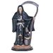 Q-Max 16"H Black Santa Muerte Holding Scythe with Sack Statue Our Lady of the Holy Death Figurine Religious Decoration