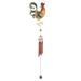 Q-Max 31" Long Rooster Copper and Gem Wind Chime Garden Patio Decoration