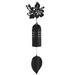 Q-Max 23" Long Metal Black Hummingbird and Hibiscus Silhouette Wind Chime Garden Patio Decoration