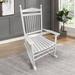 Solid Hardwood Rocking Chair with Slatted Back, Indoor or Outdoor Rocking Chair for Balcony ang Porch