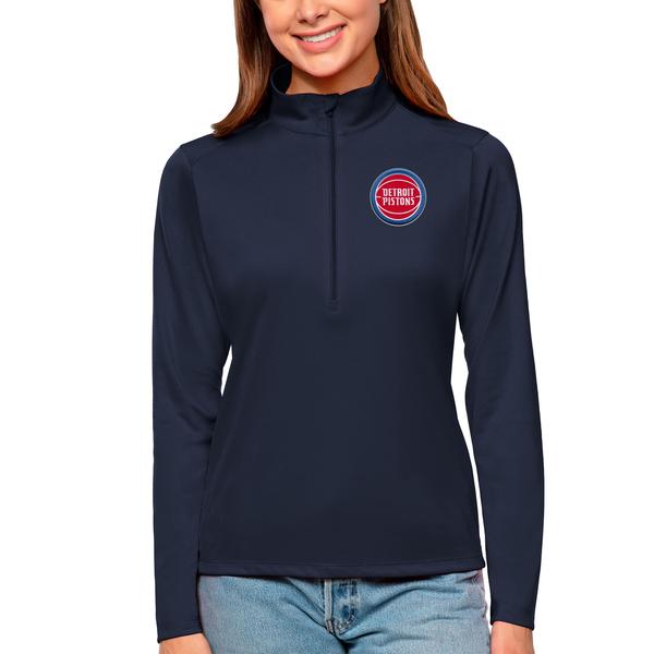 womens-antigua-navy-detroit-pistons-tribute-half-zip-top/