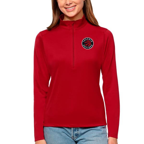 womens-antigua-red-toronto-raptors-tribute-half-zip-top/