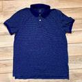 J. Crew Shirts | J Crew Mens Navy Blue Green Stripe Short Sleeve Slub Polo Shirt~Size Medium | Color: Blue/Green | Size: M