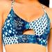 Jessica Simpson Swim | Jessica Simpson Dark Navy Batik Babe Cropped Cami Bikini Swim Top, Us Medium Nwt | Color: Blue/White | Size: M