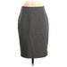 Le Suit Casual Pencil Skirt Knee Length: Gray Bottoms - Women's Size 2 Petite