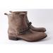 Coach Shoes | Coach Brown Leather Round Toe Chain Ankle Boots Booties Size 8b | Color: Brown | Size: 8