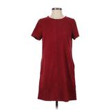 LoveRiche Casual Dress - Shift: Red Solid Dresses - Women's Size Small