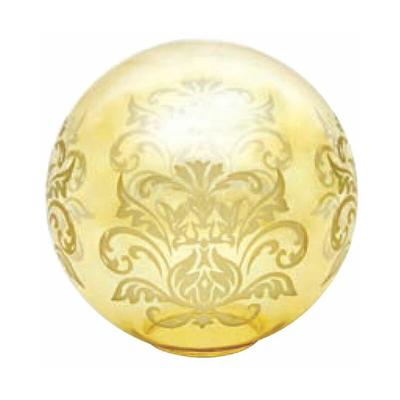 Ltde - amber Kugelglas Lampenschirm mit Zeichnung 14cm mit 5,5cm Mund Image