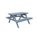 A&L Furniture Rectangular Outdoor Picnic Table Plastic in Gray | 55 W x 60 D in | Wayfair 5301-DARKGRAY