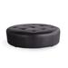 Leathercraft Vivian 48" Wide Genuine Leather Tufted Round Standard Ottoman in Brown | 14 H x 48 W x 48 D in | Wayfair 918-04/RD1_RetroParchment