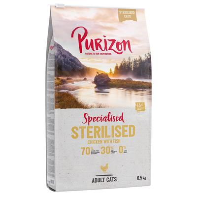 6.5kg Adult Sterilised Chicken & Fish Grain-Free Purizon Dry Cat Food