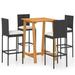 Latitude Run® Patio Bar Table & Stools Set w/ Cushions Wood in White/Black | 27.6 W x 27.6 D in | Wayfair FA5B4DD1413448B89642ABB257954287