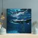 Rosecliff Heights Black Shark - Wrapped Canvas Painting Canvas in Black/Blue | 16 H x 16 W x 2 D in | Wayfair 975FFF8F54F84F2AABCB07A7E9B7928C