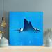 Rosecliff Heights Black & White Whale In Water - Wrapped Canvas Painting Canvas in Black/Blue | 16 H x 16 W x 2 D in | Wayfair