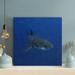 Rosecliff Heights Black Shark In Blue Water - Wrapped Canvas Painting Canvas in Black/Blue | 16 H x 16 W x 2 D in | Wayfair