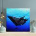 Rosecliff Heights Black Sting Ray 1 - Wrapped Canvas Painting Canvas in Black/Blue/Gray | 12 H x 12 W x 2 D in | Wayfair