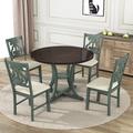 Red Barrel Studio® 5-Piece Round Dining Table & Chair Set w/ Special-Shaped Legs | 30 H x 42 W x 42 D in | Wayfair A731B21A3B8F4059BBB0DE93F4AB61B3