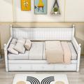 Canora Grey Twin Size 3 Drawers Wooden Daybed Wood in White | 43 H x 41 W x 80 D in | Wayfair 3B6B15F8B1E549A7B60CE0FDF0F946ED