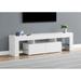 Monarch Specialties Tv Stand, 63 Inch Laminate Glossy Clear White - 63"L x 13.75"W x 17.75"H